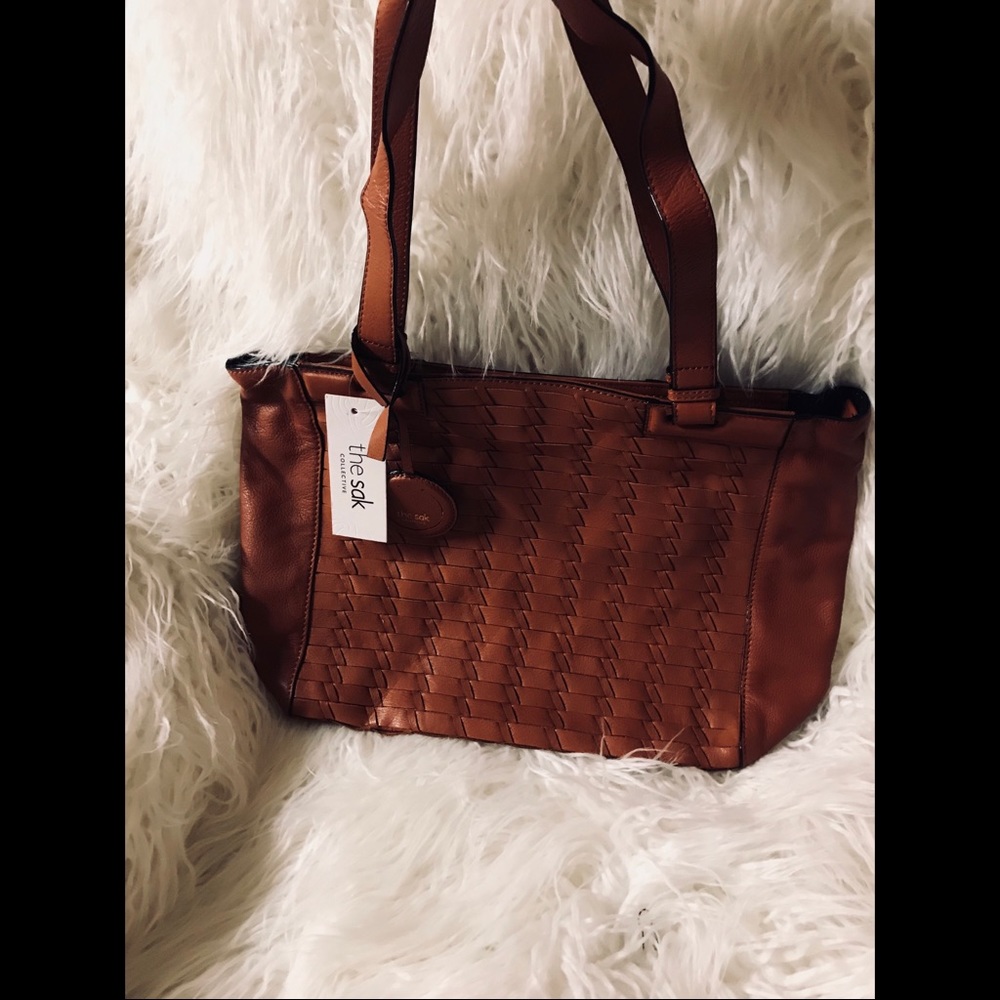 NWT The Sak camel brown tote handbag LEATHER